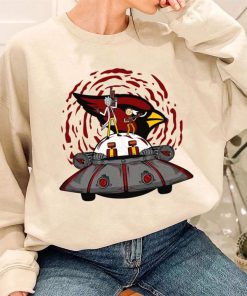 T Sweatshirt Women 3 DSBN013 Rick Morty In Spaceship Arizona Cardinals T Shirt