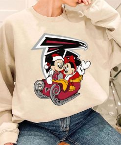 T Sweatshirt Women 3 DSBN027 Mickey Minnie Santa Ride Sleigh Christmas Atlanta Falcons T Shirt