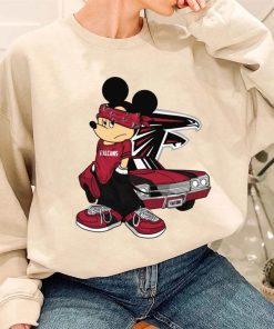 T Sweatshirt Women 3 DSBN029 Mickey Gangster And Car Atlanta Falcons T Shirt