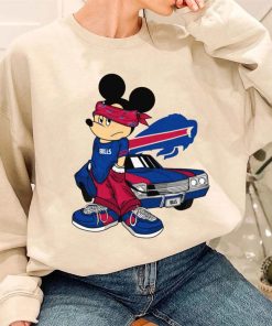 T Sweatshirt Women 3 DSBN057 Mickey Gangster And Car Buffalo Bills T Shirt