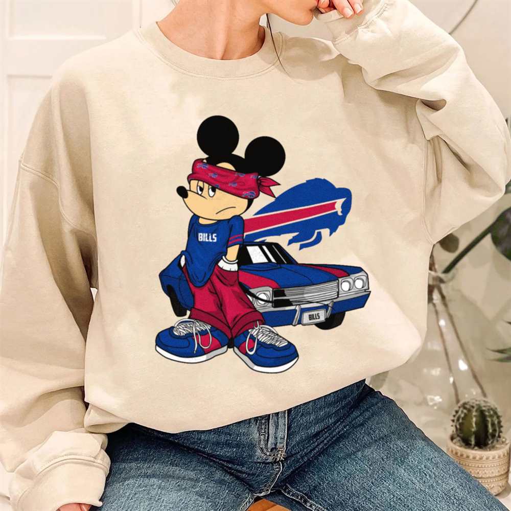 Mickey Gangster And Car Buffalo Bills T-Shirt