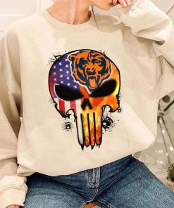 T Sweatshirt Women 3 DSBN085 Punisher Skull Chicago Bears T Shirt