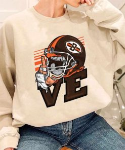 T Sweatshirt Women 3 DSBN114 Love Sign Cleveland Browns T Shirt
