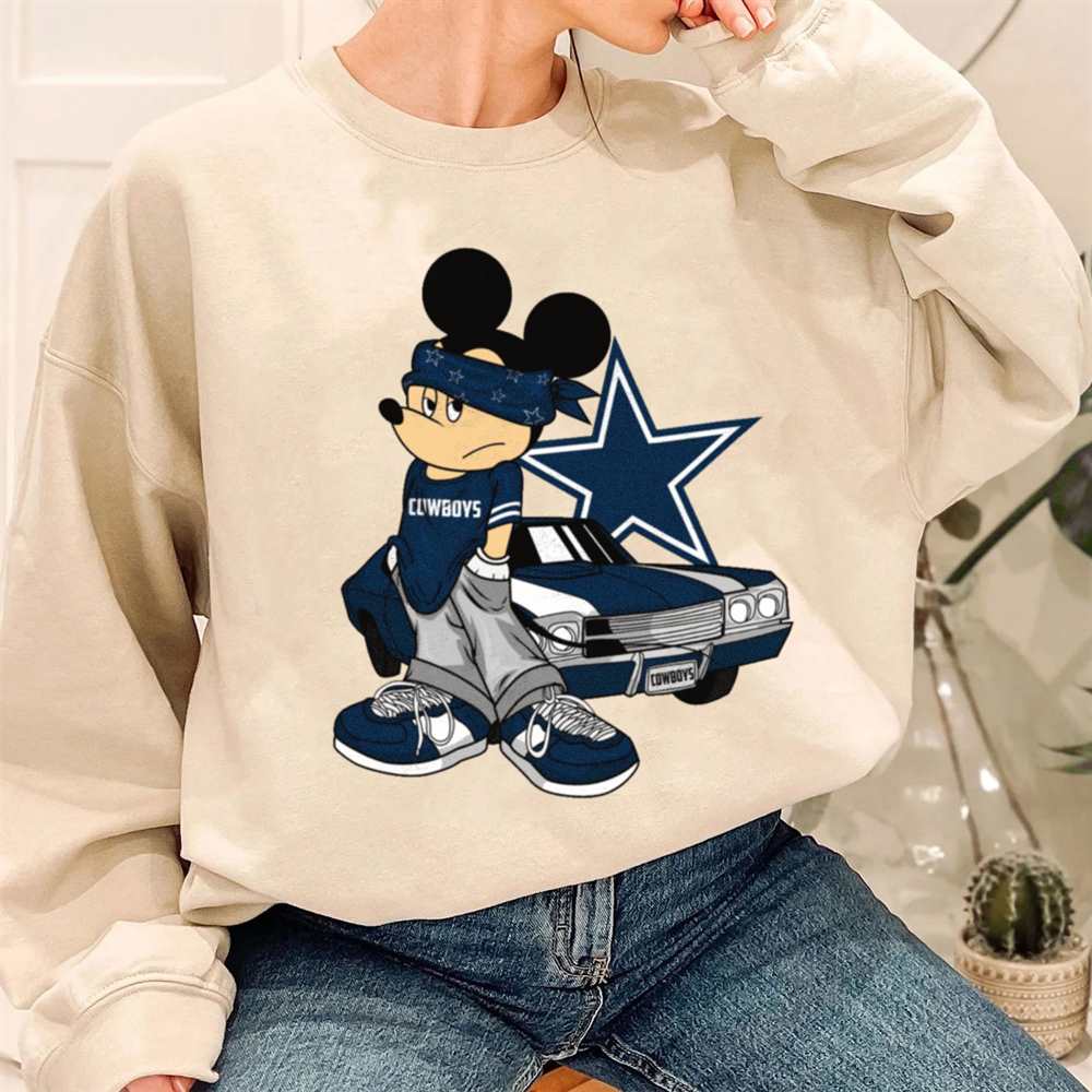Mickey Gangster And Car Dallas Cowboys T-Shirt