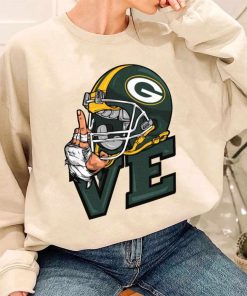T Sweatshirt Women 3 DSBN186 Love Sign Green Bay Packers T Shirt