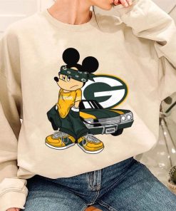 T Sweatshirt Women 3 DSBN192 Mickey Gangster And Car Green Bay Packers T Shirt