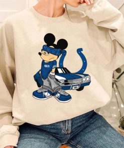 T Sweatshirt Women 3 DSBN224 Mickey Gangster And Car Indianapolis Colts T Shirt