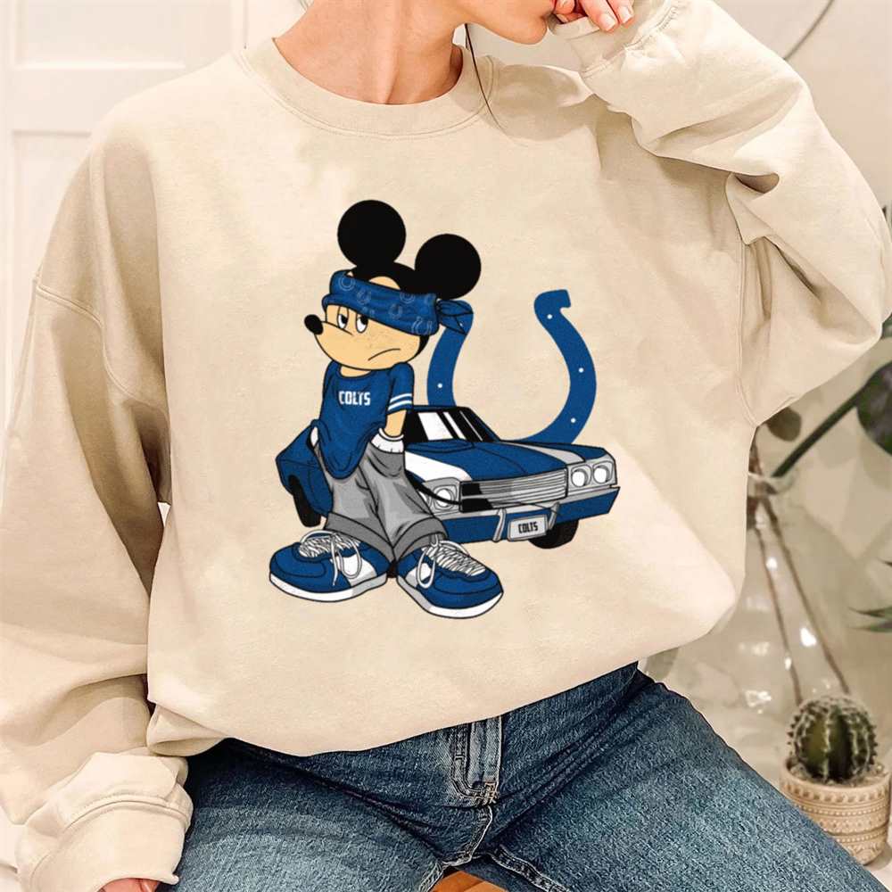 Mickey Gangster And Car Indianapolis Colts T-Shirt