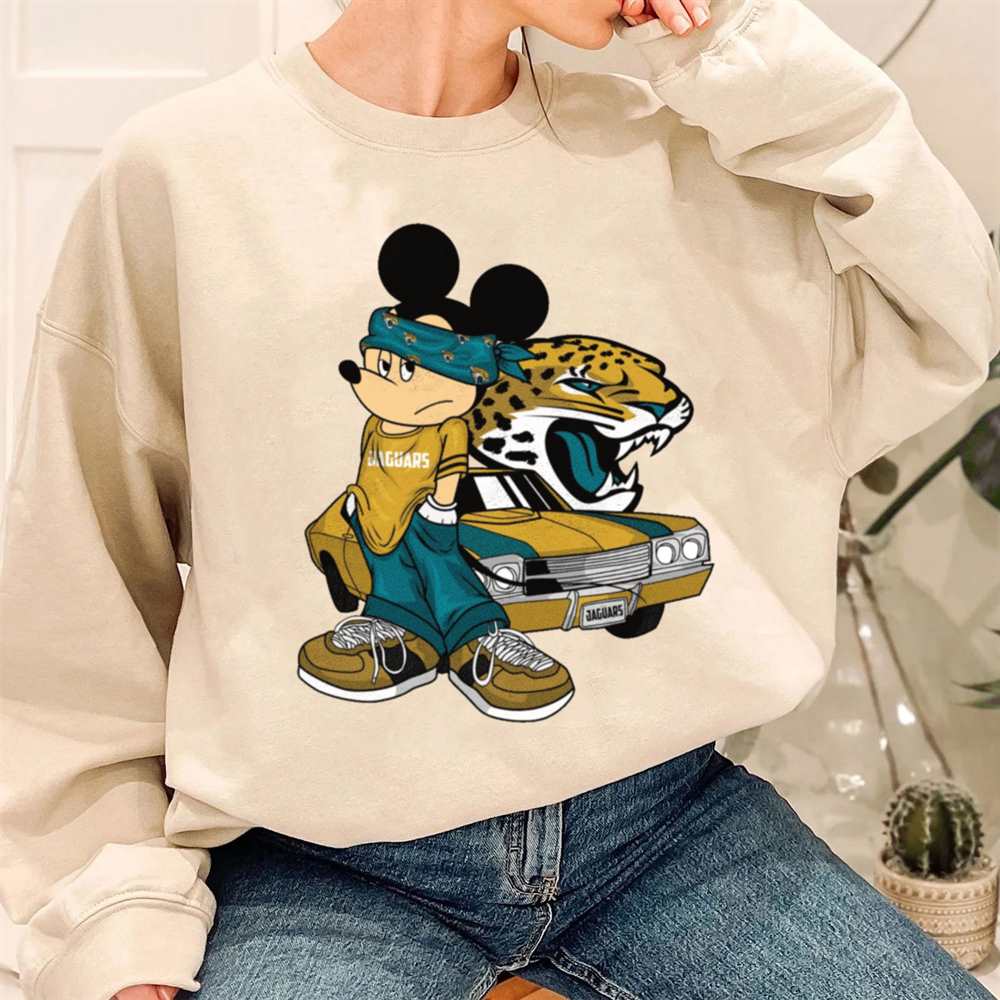 Mickey Gangster And Car Jacksonville Jaguars T-Shirt