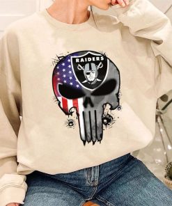 T Sweatshirt Women 3 DSBN270 Punisher Skull Las Vegas Raiders T Shirt