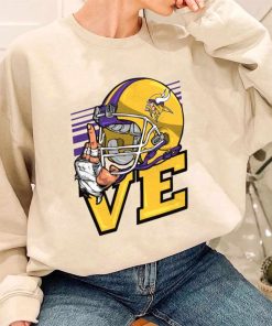 T Sweatshirt Women 3 DSBN326 Love Sign Minnesota Vikings T Shirt