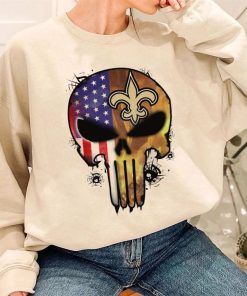 T Sweatshirt Women 3 DSBN363 Punisher Skull New Orleans Saints T Shirt