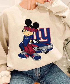 T Sweatshirt Women 3 DSBN380 Mickey Gangster And Car New York Giants T Shirt