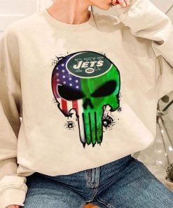 T Sweatshirt Women 3 DSBN391 Punisher Skull New York Jets T Shirt