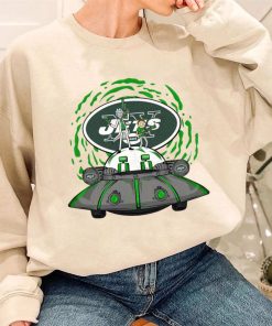 T Sweatshirt Women 3 DSBN400 Rick Morty In Spaceship New York Jets T Shirt