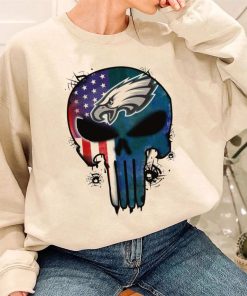 T Sweatshirt Women 3 DSBN409 Punisher Skull Philadelphia Eagles T Shirt
