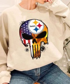 T Sweatshirt Women 3 DSBN429 Punisher Skull Pittsburgh Steelers T Shirt