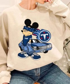 T Sweatshirt Women 3 DSBN494 Mickey Gangster And Car Tennessee Titans T Shirt