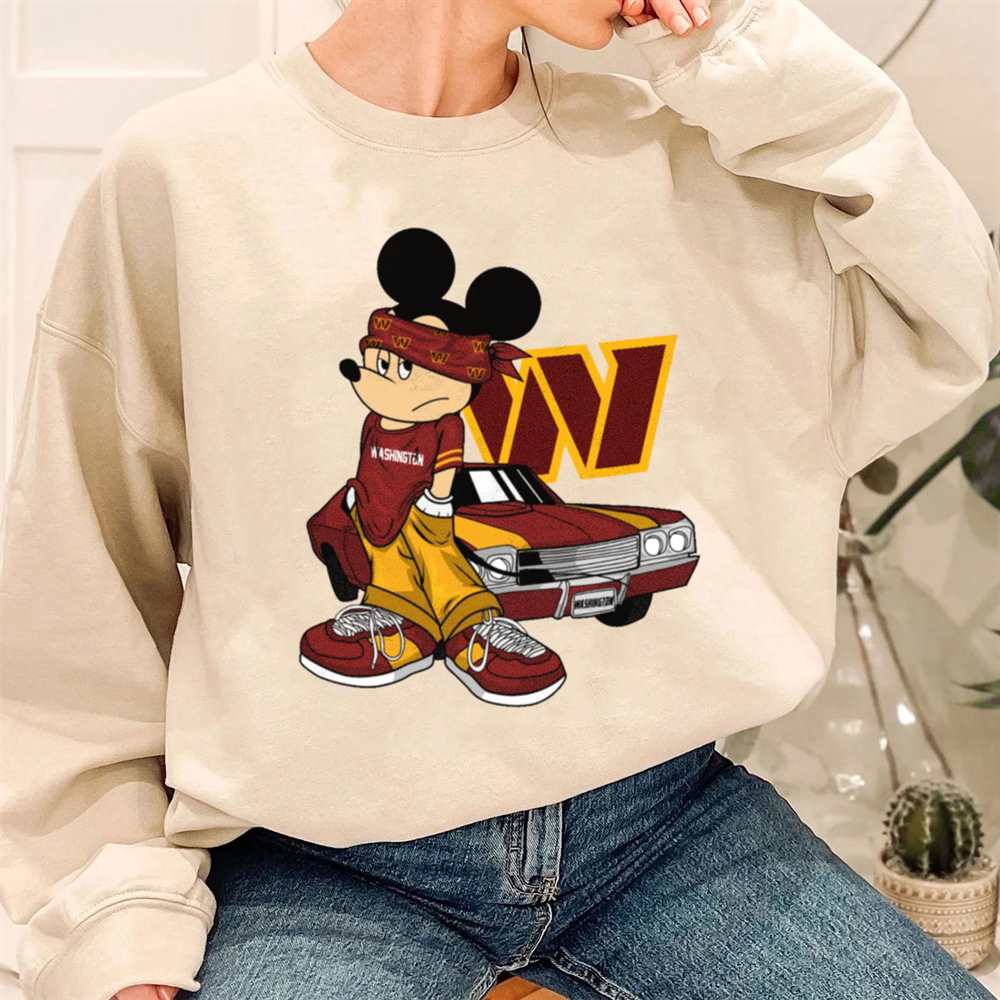 Mickey Gangster And Car Washington Commanders T-Shirt