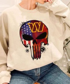 T Sweatshirt Women 3 DSBN502 Punisher Skull Washington Commanders T Shirt