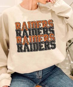 T Sweatshirt Women 3 TSBN126 Raiders Team Repeat Leopard Las Vegas Raiders T Shirt