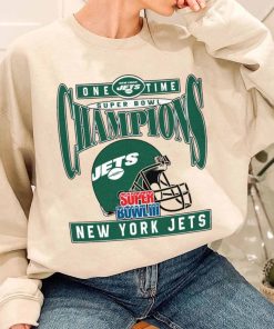 T Sweatshirt Women 3 TSBN161 One Time Super Bowl Champions New York Jets T Shirt