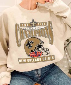 T Sweatshirt Women 3 TSBN164 One Time Super Bowl Champions New Orleans Saints T Shirt