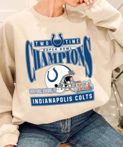 T Sweatshirt Women 3 TSBN167 Two Time Super Bowl Champions Indianapolis Colts T Shirt