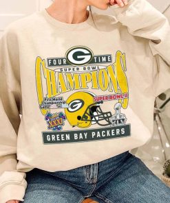 T Sweatshirt Women 3 TSBN169 Four Time Super Bowl Champions Green Bay Packers T Shirt