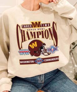 T Sweatshirt Women 3 TSBN170 Three Time Super Bowl Champions Washington Commanders T Shirt