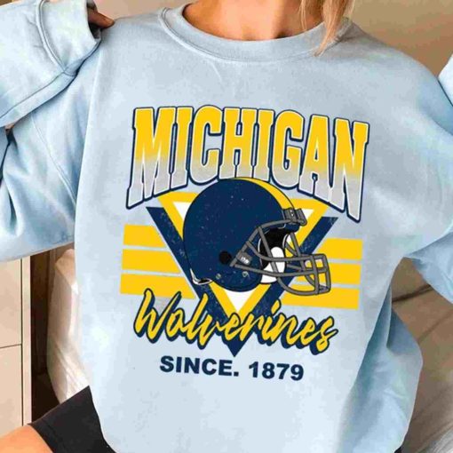 T Sweatshirt Women 3 TSNCAA01 Michigan Wolverines Vintage Team University College NCAA Football T Shirt