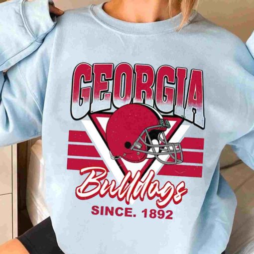 T Sweatshirt Women 3 TSNCAA02 Georgia Bulldogs Vintage Team University College NCAA Football T Shirt