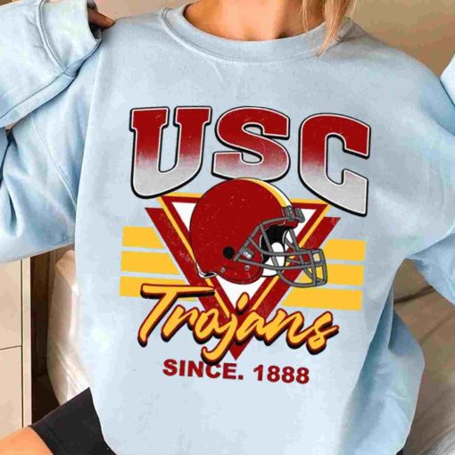 T Sweatshirt Women 3 TSNCAA07 Usc Trojans Vintage Team University College NCAA Football T Shirt