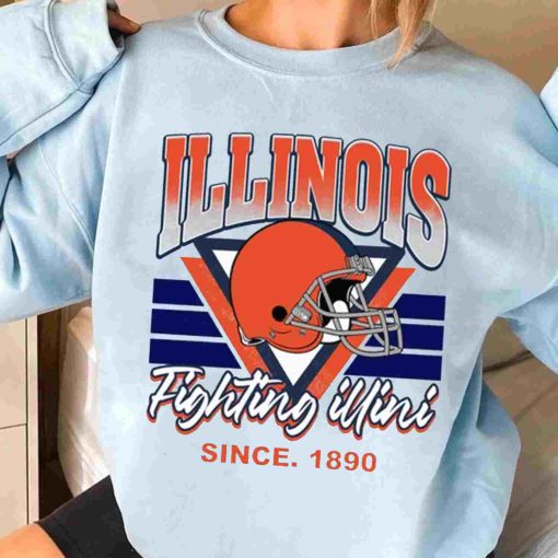 T Sweatshirt Women 3 TSNCAA12 Illinois Fighting Illini Vintage Team University College NCAA Football T Shirt