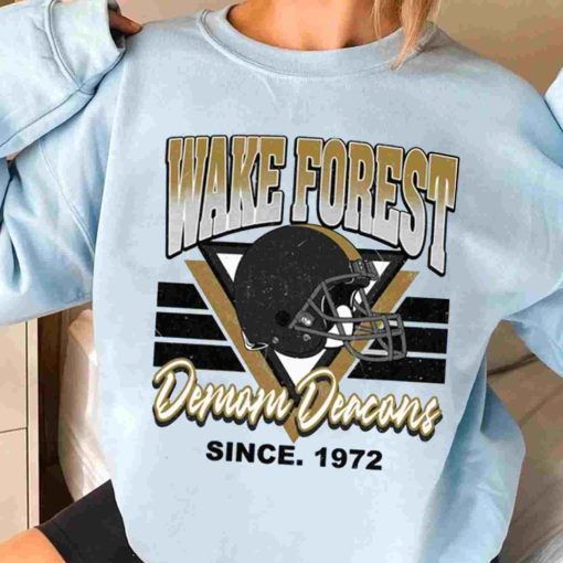 T Sweatshirt Women 3 TSNCAA15 Wake Forest Demon Deacons Vintage Team University College NCAA Football T Shirt