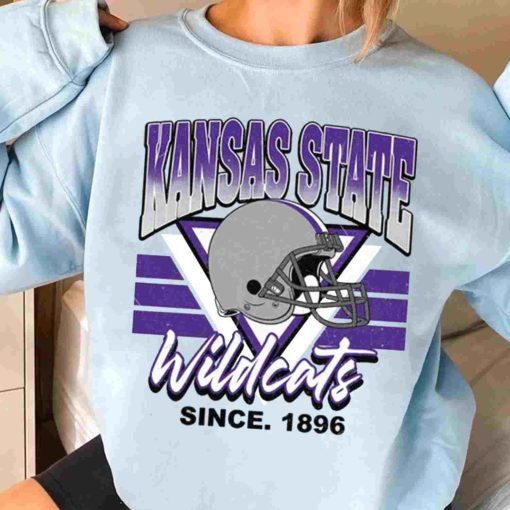 T Sweatshirt Women 3 TSNCAA18 Kansas State Wildcats Vintage Team University College NCAA Football T Shirt