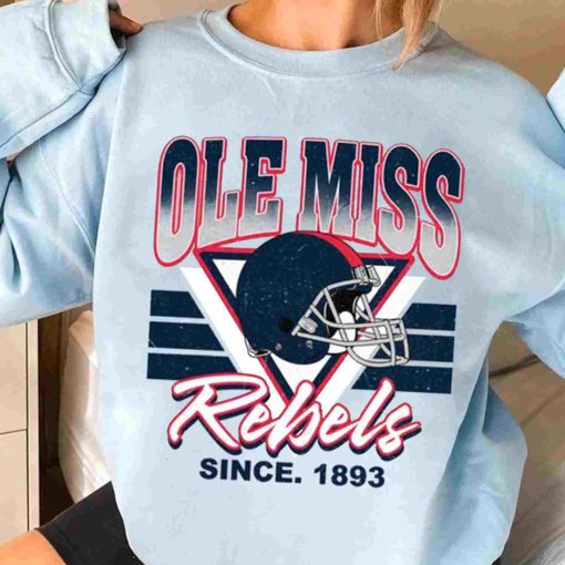 T Sweatshirt Women 3 TSNCAA33 Ole Miss Rebels Vintage Team University College NCAA Football T Shirt