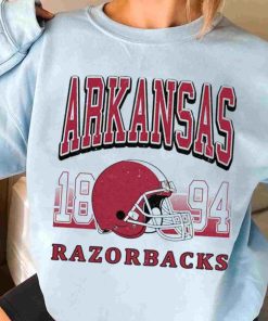 T Sweatshirt Women 3 TSNCAA38 Arkansas Razorbacks Retro Helmet University College NCAA Football T Shirt