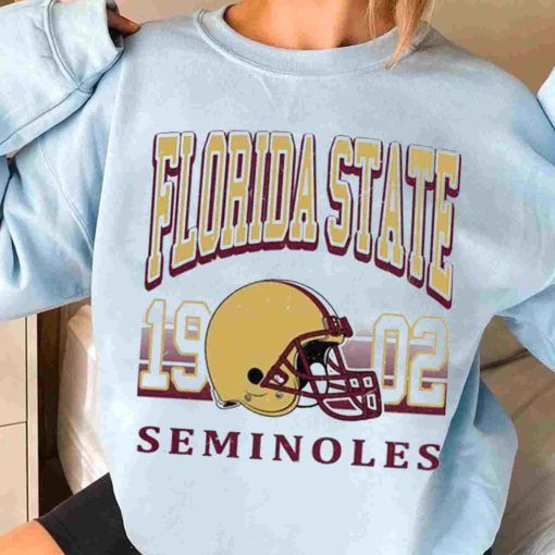 T Sweatshirt Women 3 TSNCAA39 Florida State Seminoles Retro Helmet University College NCAA Football T Shirt