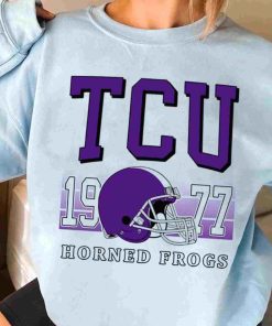 T Sweatshirt Women 3 TSNCAA45 Tcu Horned Frogs Retro Helmet University College NCAA Football T Shirt