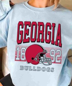 T Sweatshirt Women 3 TSNCAA46 Georgia Bulldogs Retro Helmet University College NCAA Football T Shirt