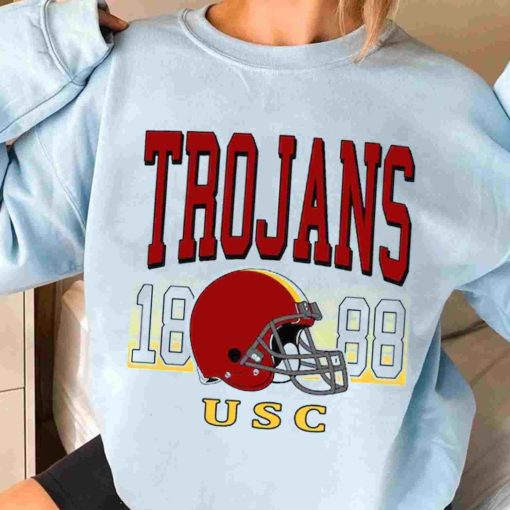 T Sweatshirt Women 3 TSNCAA48 Usc Trojans Retro Helmet University College NCAA Football T Shirt