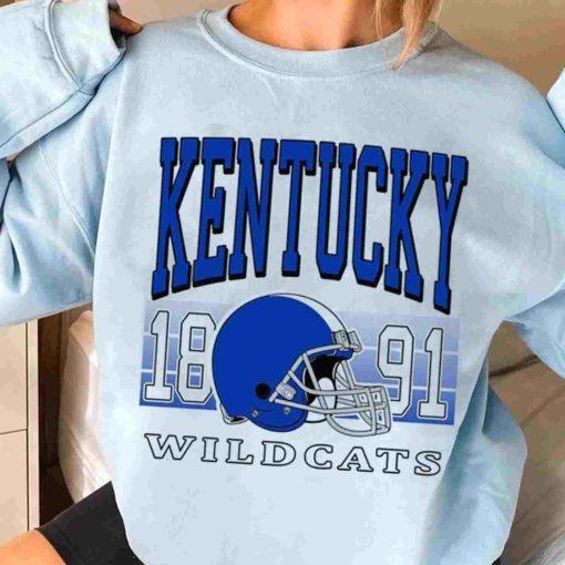 T Sweatshirt Women 3 TSNCAA51 Kentucky Wildcats Retro Helmet University College NCAA Football T Shirt