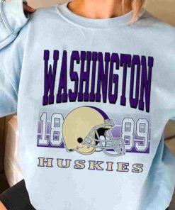 T Sweatshirt Women 3 TSNCAA53 Washington Huskies Retro Helmet University College NCAA Football T Shirt