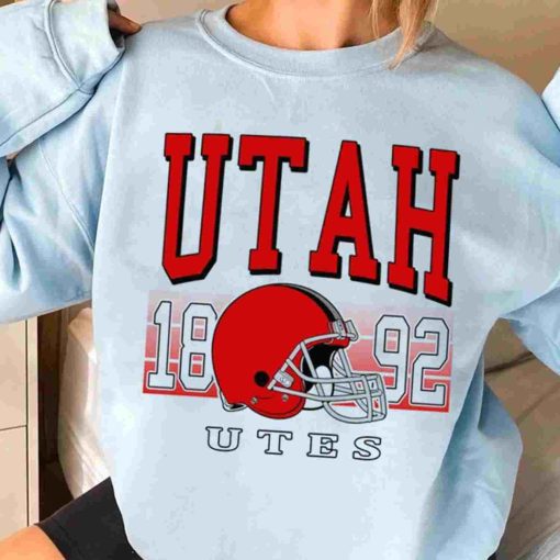 T Sweatshirt Women 3 TSNCAA56 Utah Utes Retro Helmet University College NCAA Football T Shirt 1