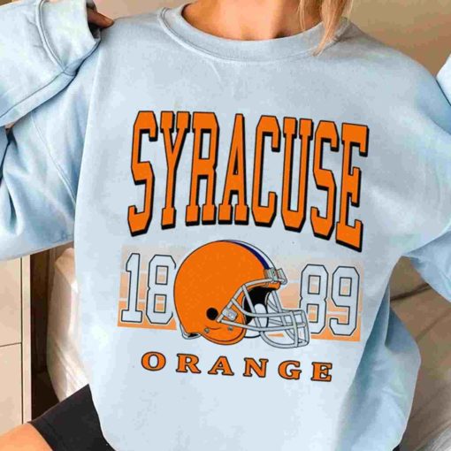 T Sweatshirt Women 3 TSNCAA64 Syracuse Orange Retro Helmet University College NCAA Football T Shirt