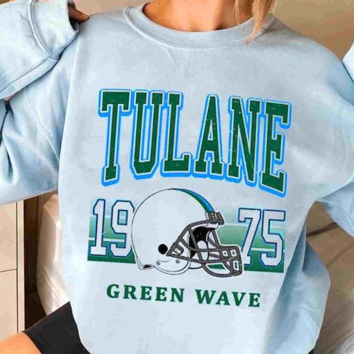 T Sweatshirt Women 3 TSNCAA66 Tulane Green Wave Retro Helmet University College NCAA Football T Shirt
