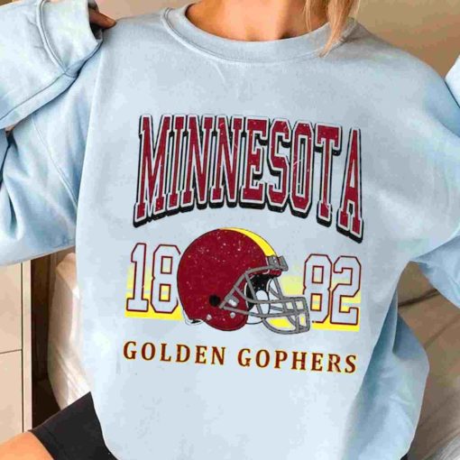 T Sweatshirt Women 3 TSNCAA67 Minnesota Golden Gophers Retro Helmet University College NCAA Football T Shirt