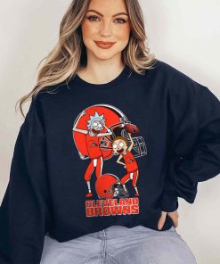 T Sweatshirt Women 5 DSRM08 Rick And Morty Fans Play Football Cleveland Browns 1