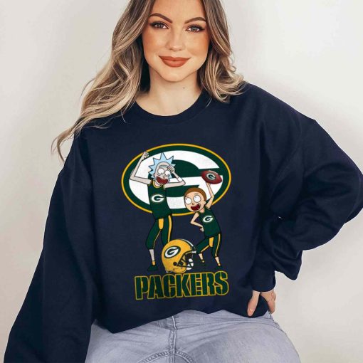 T Sweatshirt Women 5 DSRM12 Rick And Morty Fans Play Football Green Bay Packers